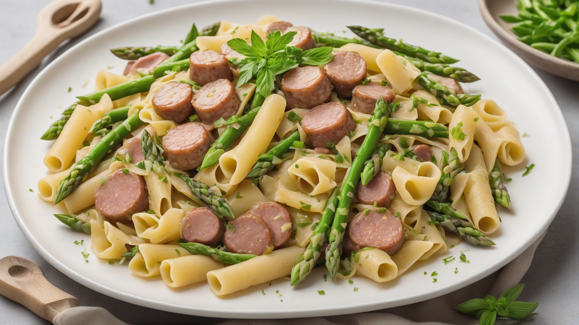 pasta asparagi salsiccia